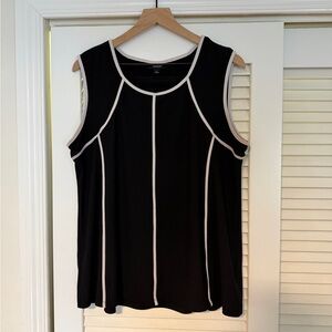 Alfani Black Tank Top with White Accents